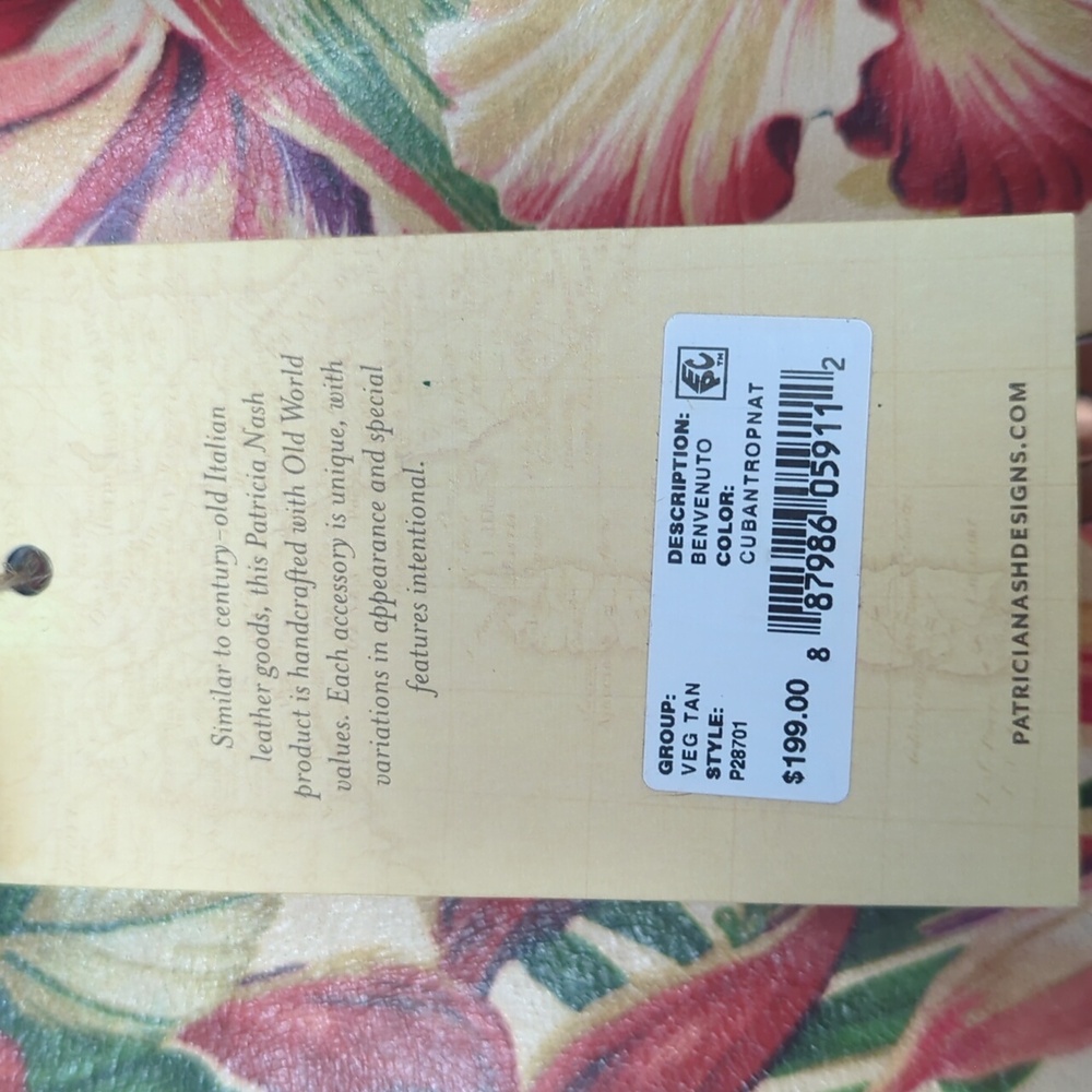 Patricia Nash Benvenuto Tote Purse Cuban Tropical Floral - Picture 5 of 7